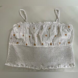 NWT American Eagle Smocked Daisy Crop Top